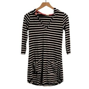 Dakini Womens XS Striped Hooded CoverUp